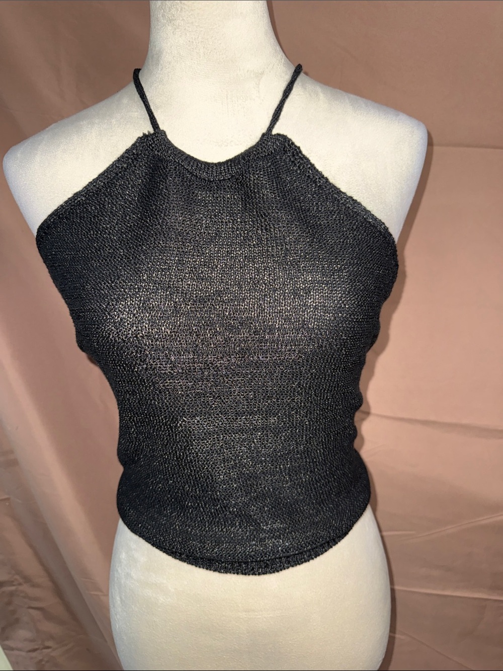 NWT Black Knit Halter Crop Top - Women's Summer Tank